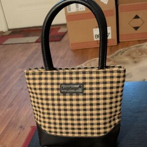 Longaberger Black and Tan Checkered Tote